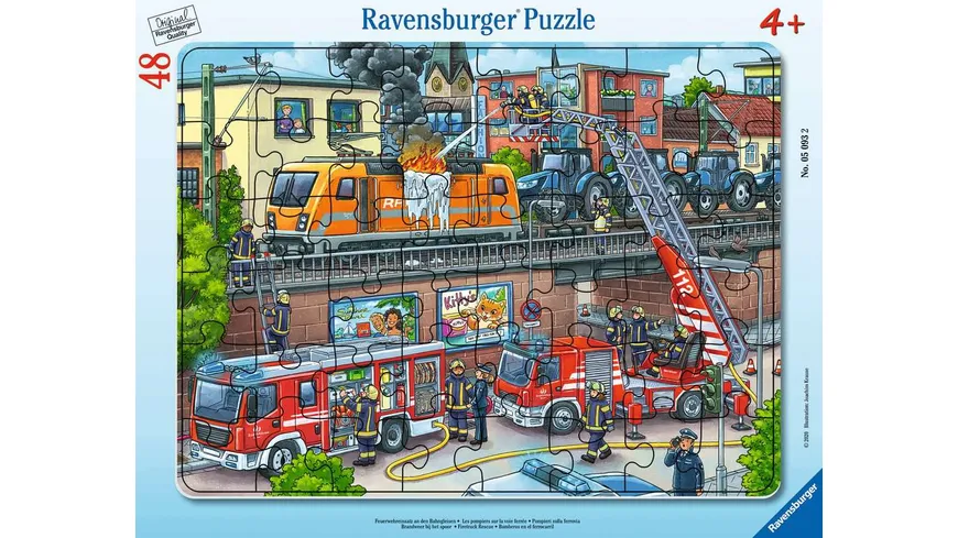 Ravensburger Puzzle - Feuerwehreinsatz an den Bahngleisen, 48 Teile