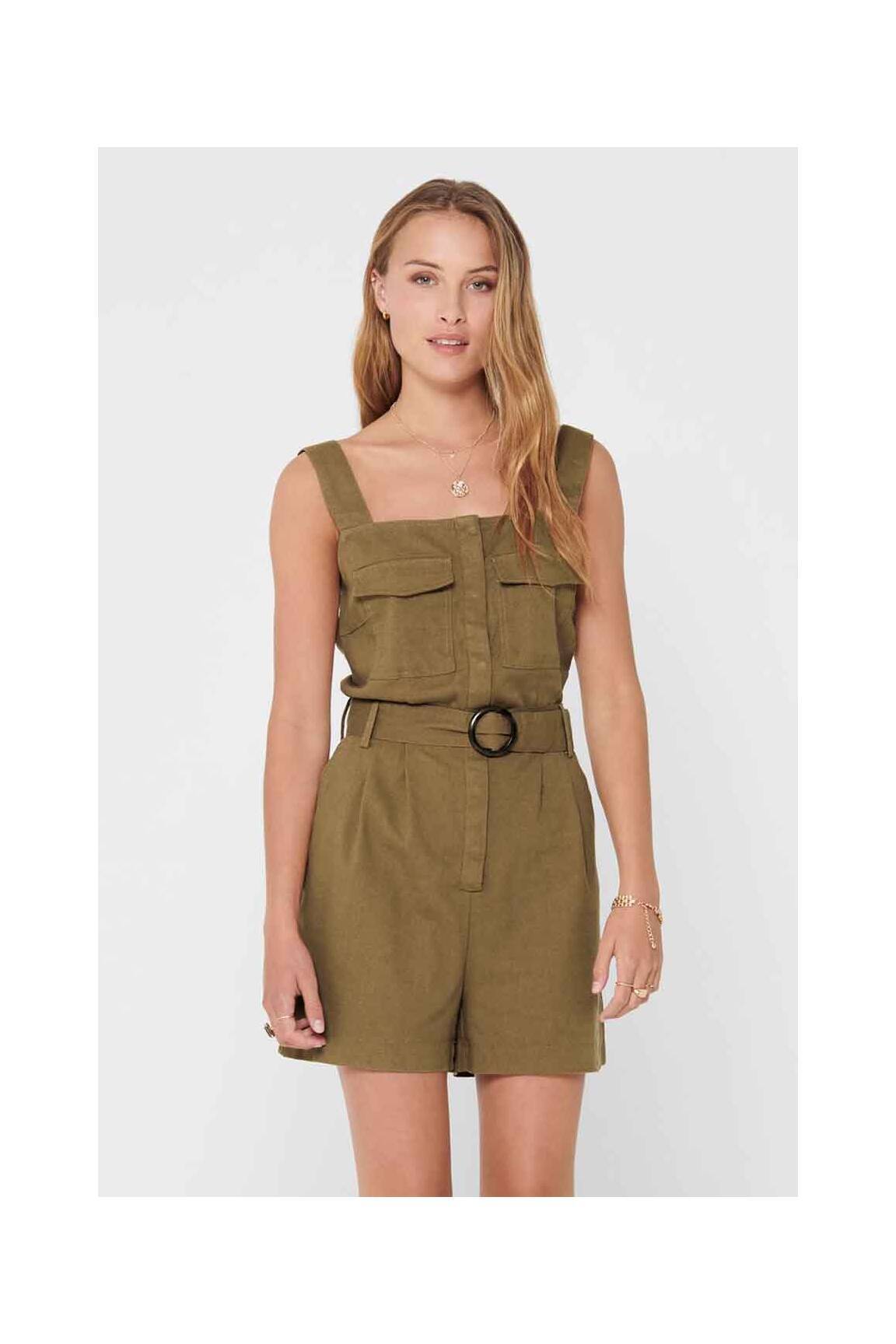 Only Combi Shorts Femme couleur marron