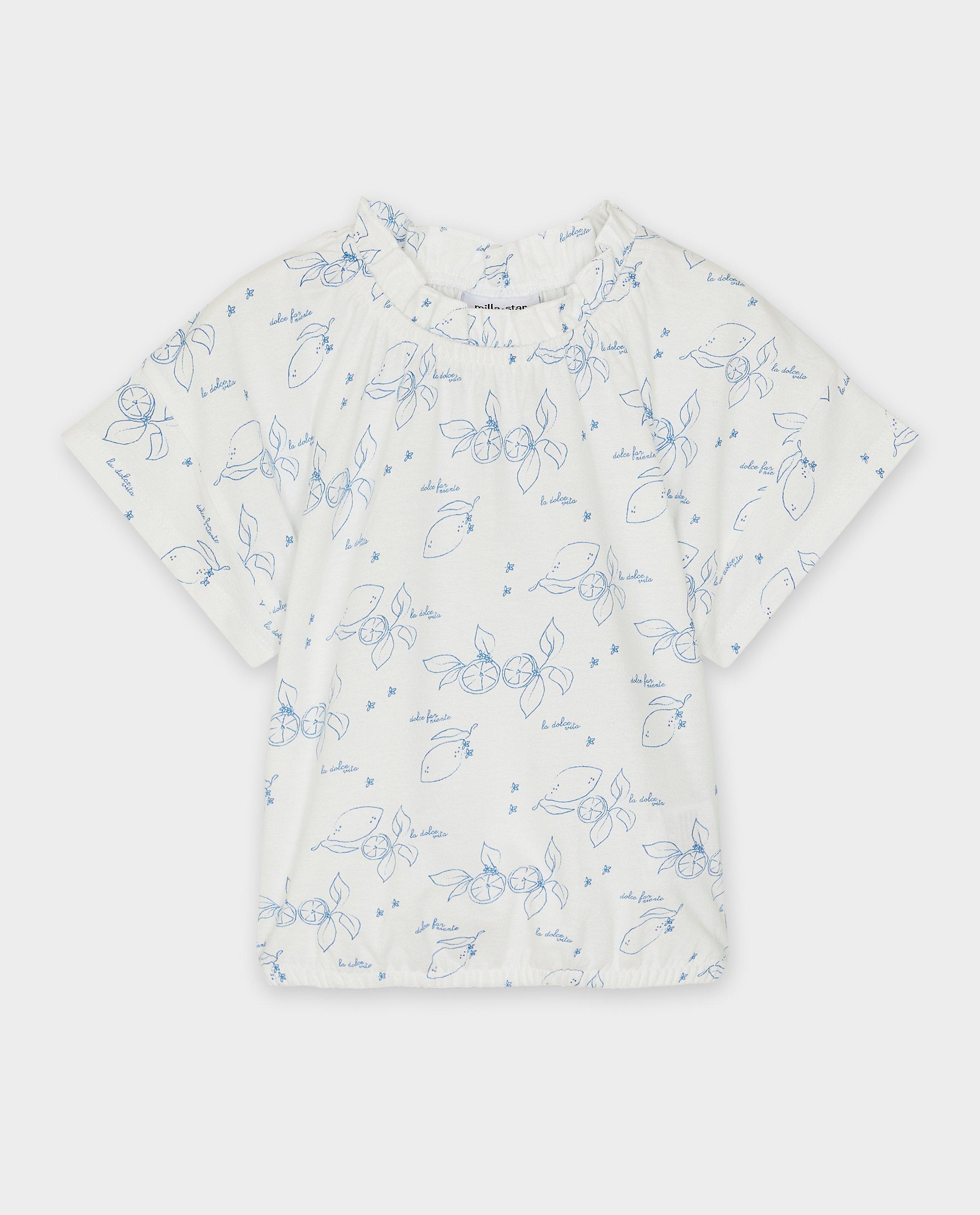 Tricou Milla Star cu imprimeu de fructe alb