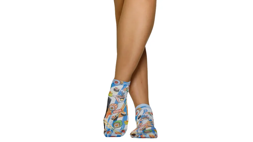 wigglesteps Damen Sneaker Socken SUSHI-W Light Blue