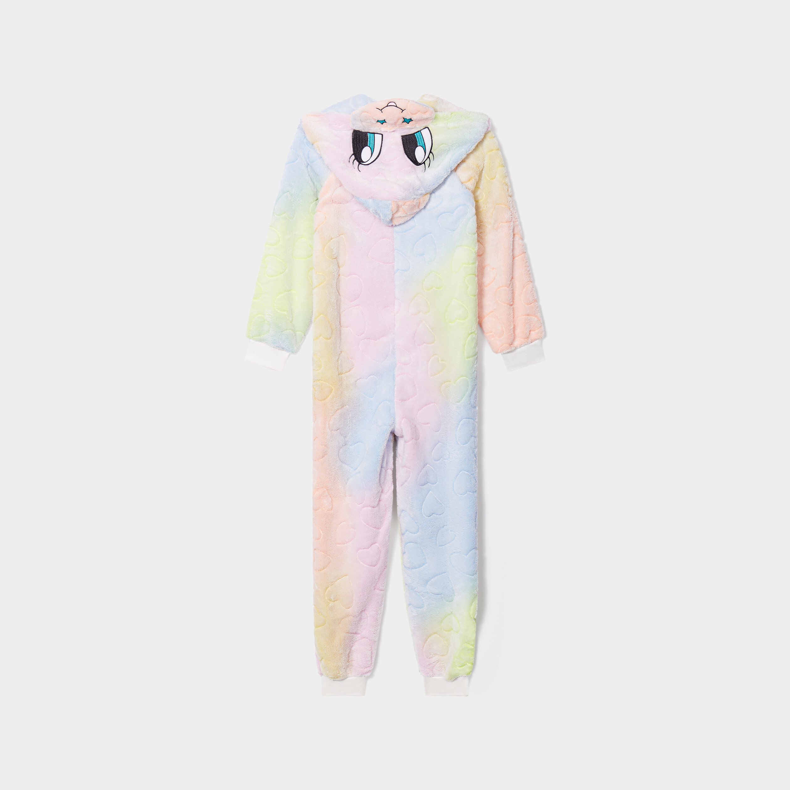 Combinaison pyjama pilou à capuche multicolore fille | La Halle