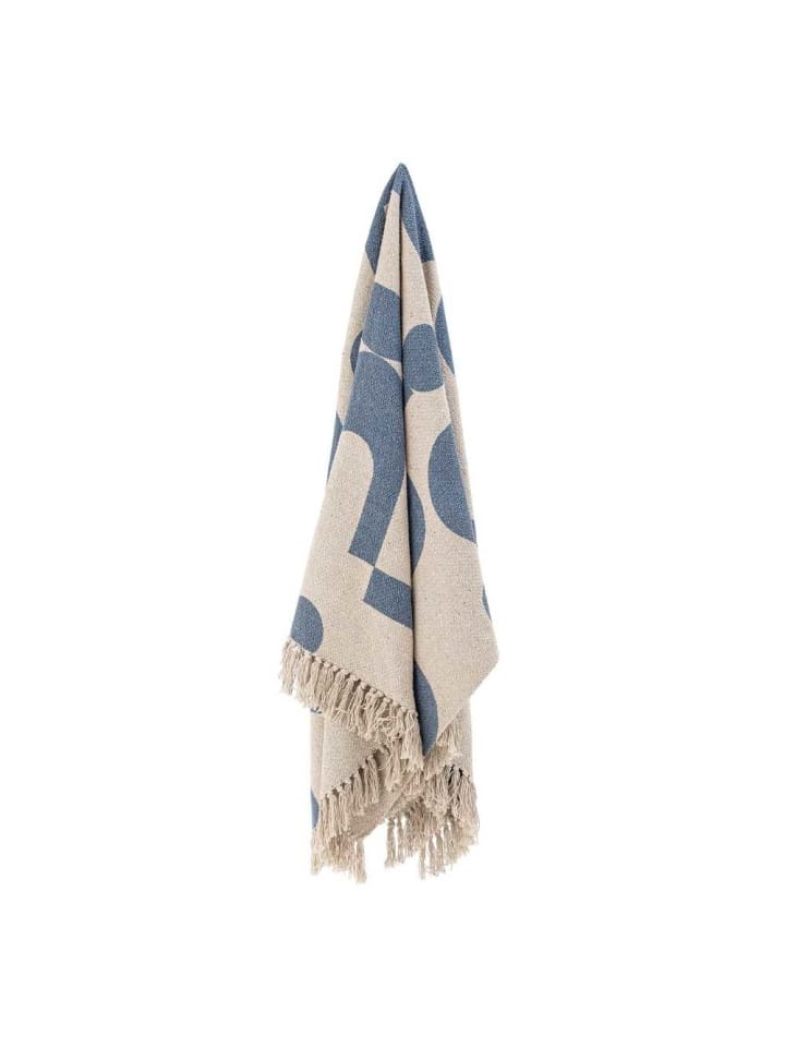 Bloomingville Decke AGNO Natur Blau Gemustert 160x130 cm günstig kaufen onesize