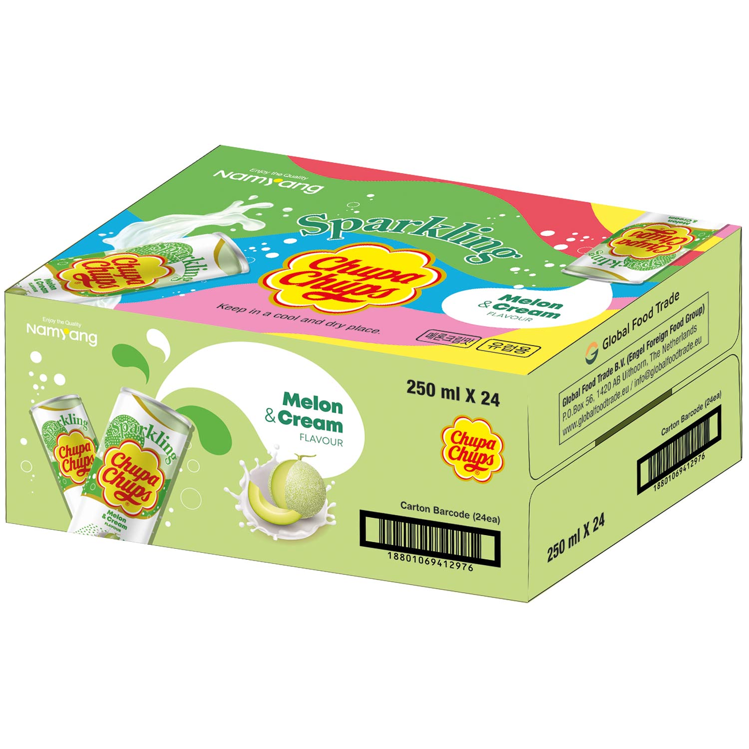 Chupa Chups Sparkling Melon & Cream 250ml