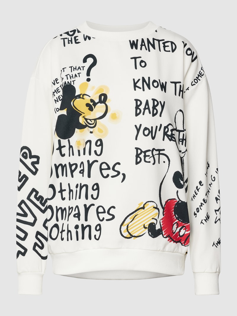 Sweatshirt mit Allover-Prints Modell 'Mickey' in weiß
