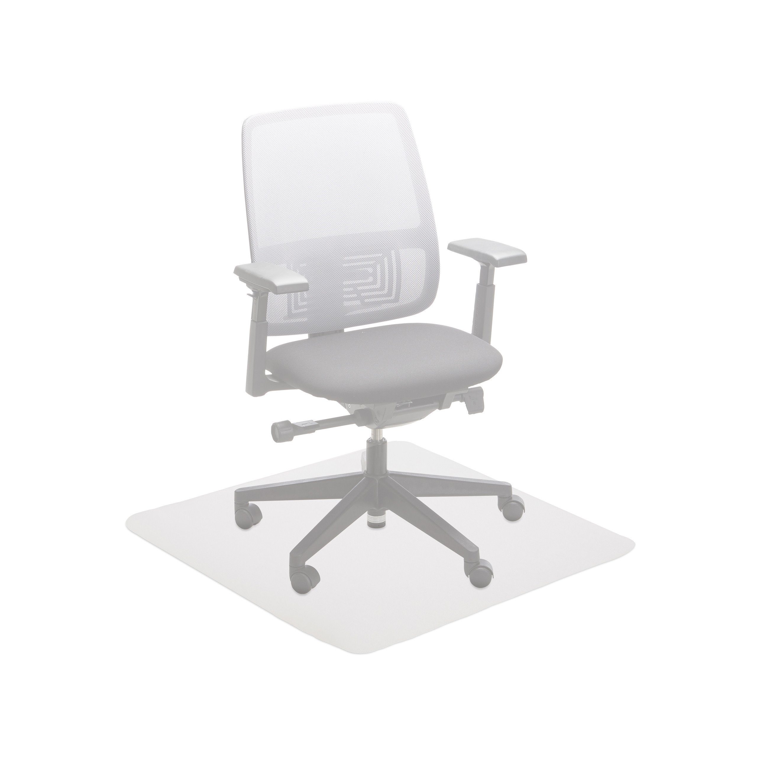 relaxdays Bodenschutzmatte Eckige Bürostuhlunterlage in 3 Größen, 90 x 90 cm