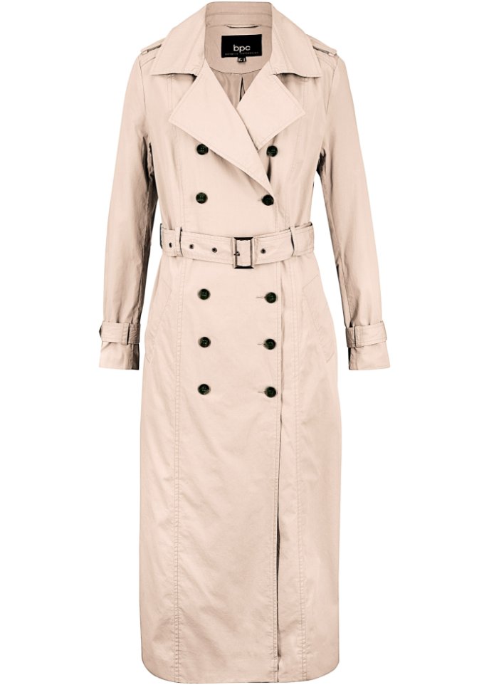 Long-Trenchcoat mit Taillengürtel