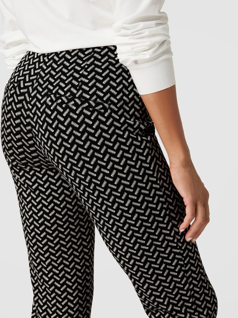 Hose mit Allover-Muster Modell 'Ros' in schwarz