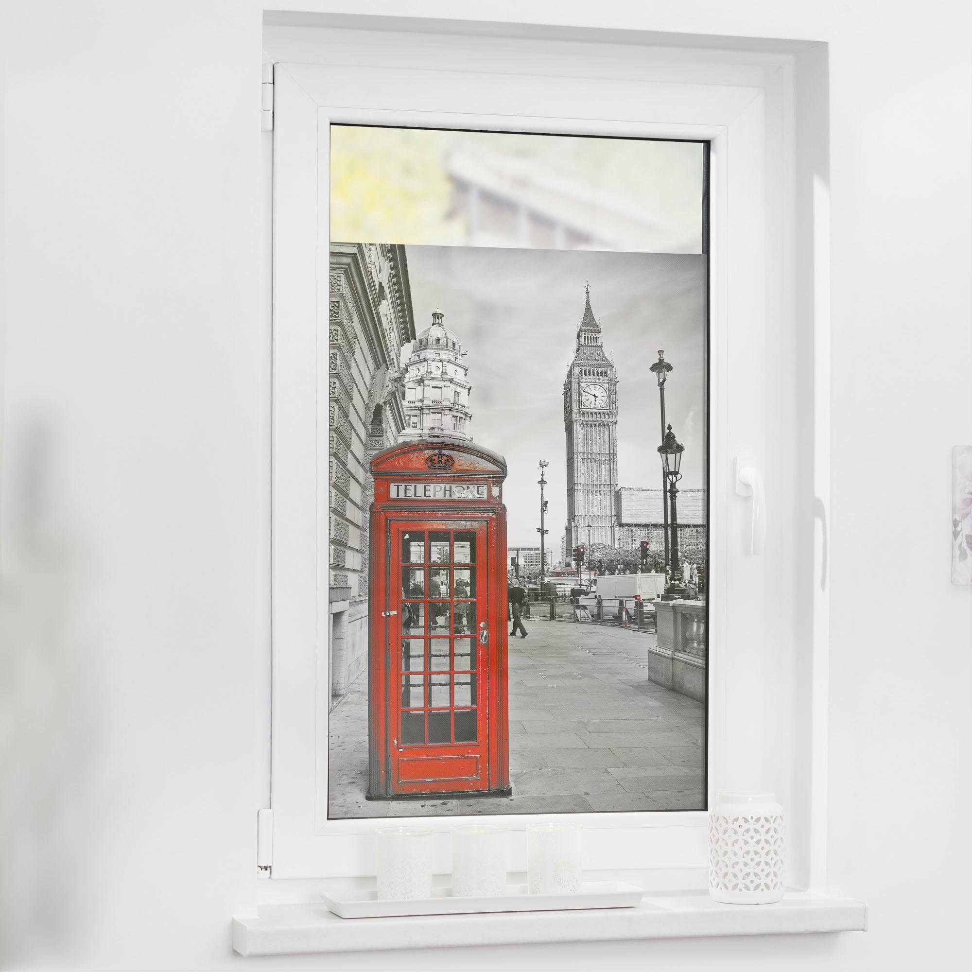 Fensterfolie London, LICHTBLICK ORIGINAL, blickdicht, strukturiert, selbstklebend, Sichtschutz