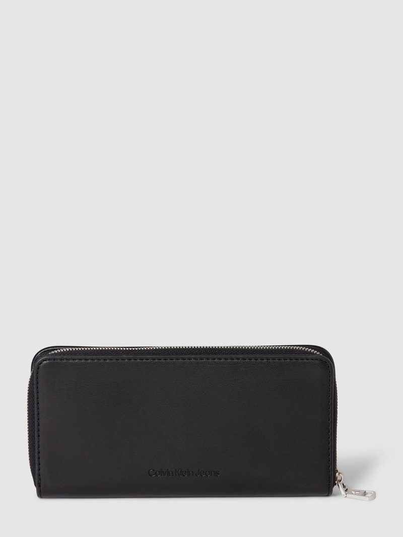 Portemonnaie mit Label-Details Modell 'PIPPI' in schwarz