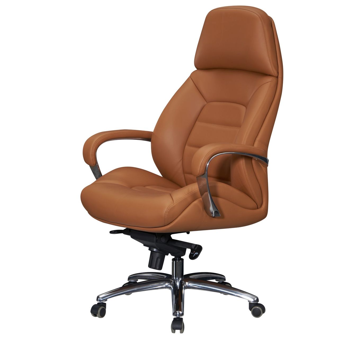Amstyle Bürostuhl Echtleder Caramel 120 kg