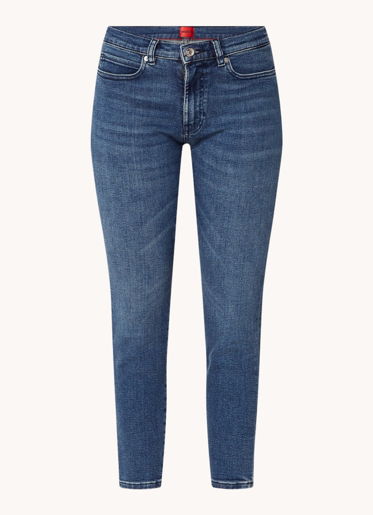 Blugi HUGO BOSS cu talie medie, croială slim fit, într-o nuanță închisă