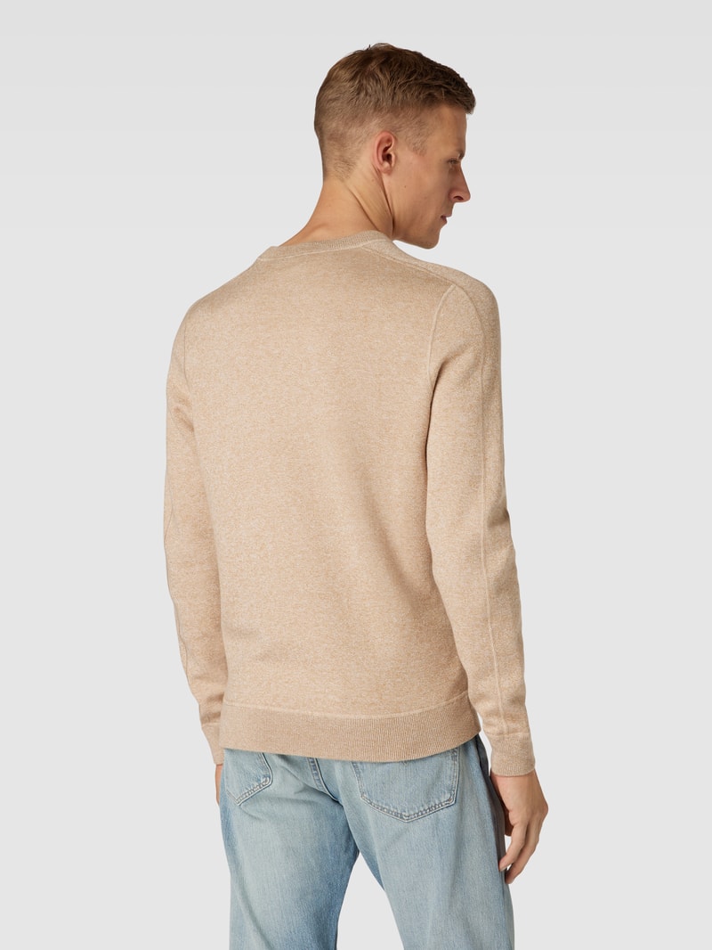 Strickpullover mit Rundhalsausschnitt Modell 'Onore' in beige
