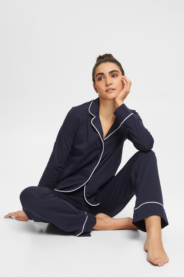 Langer Jersey-Pyjama