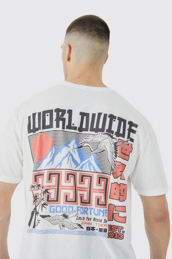 Tall Oversize T-Shirt mit Good Fortune Print