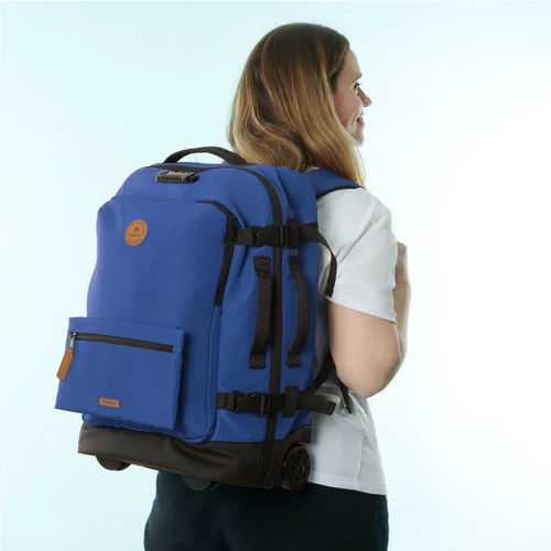 Shiraz small blue 2-wheel soft suitcase