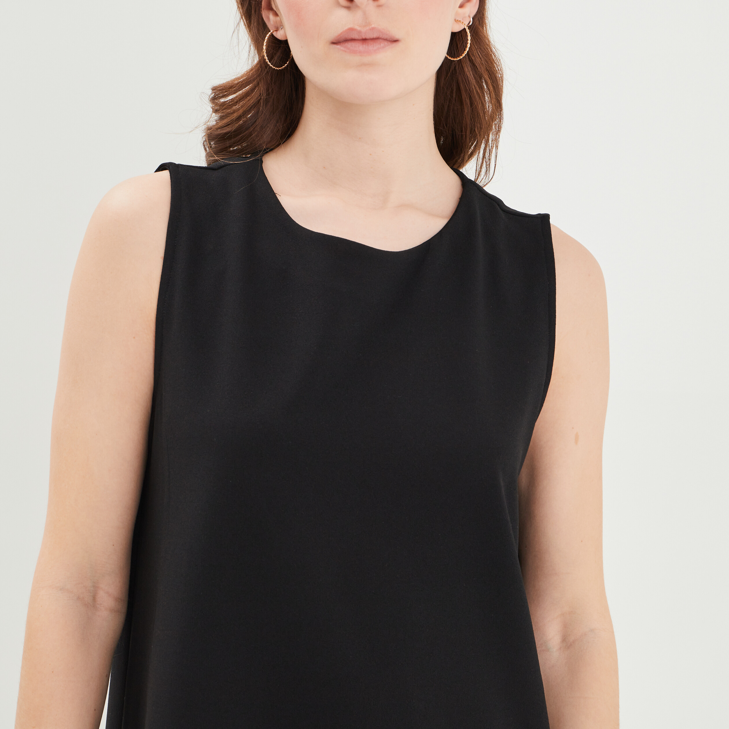 Robe droite sans manches noir femme | La Halle