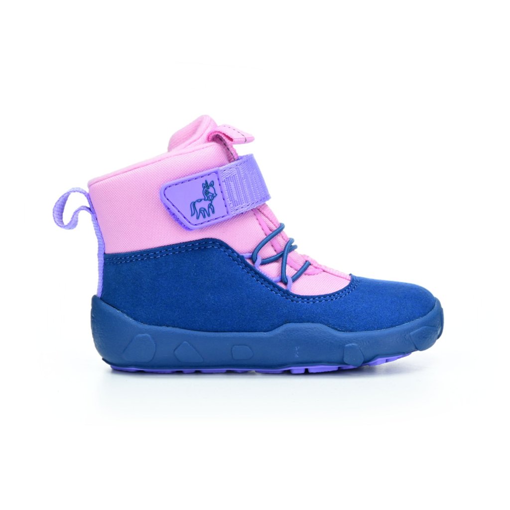 Affenzahn Lauflerner Vegan Warmy Einhorn Blau-Pink Winterbarfußschuhe