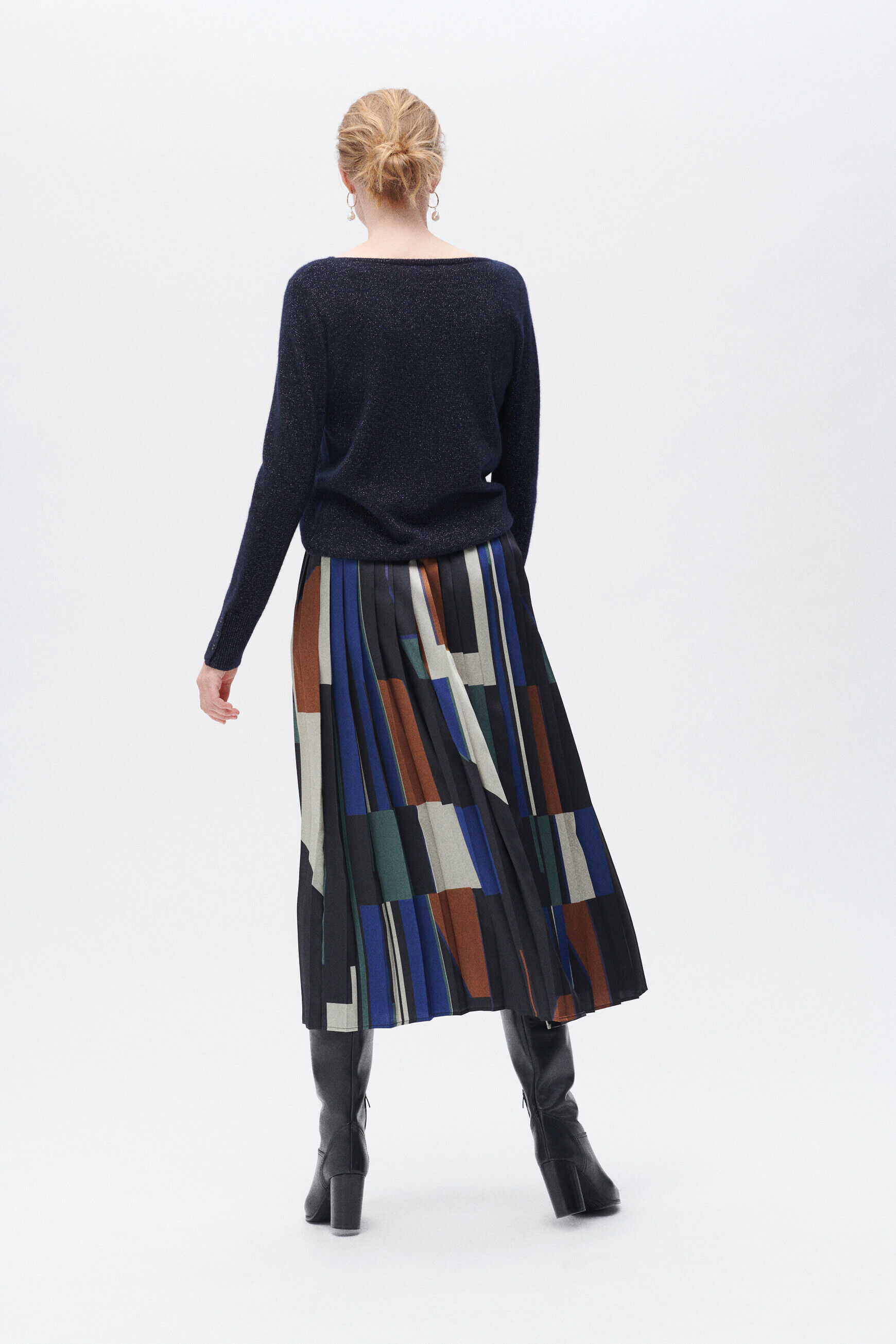 Pull zoan bleu marine femme