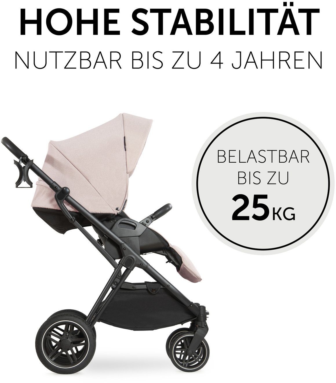 Hauck Kombi-Kinderwagen Vision X, black/beige, (3-tlg), mit Babywanne und Sportwagenaufsatz