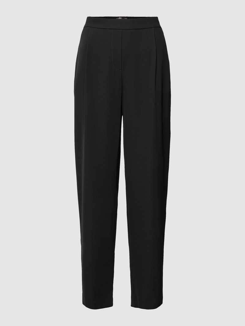 Stoffhose mit elastischem Bund in schwarz