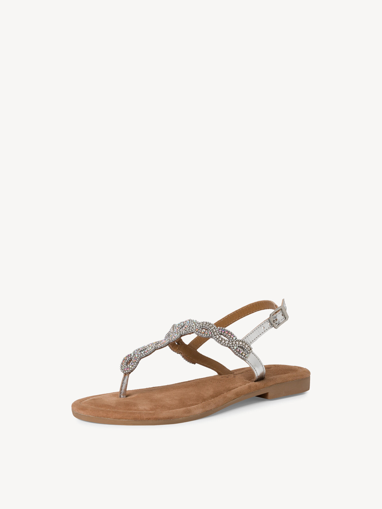 Sandale en cuir - métallique