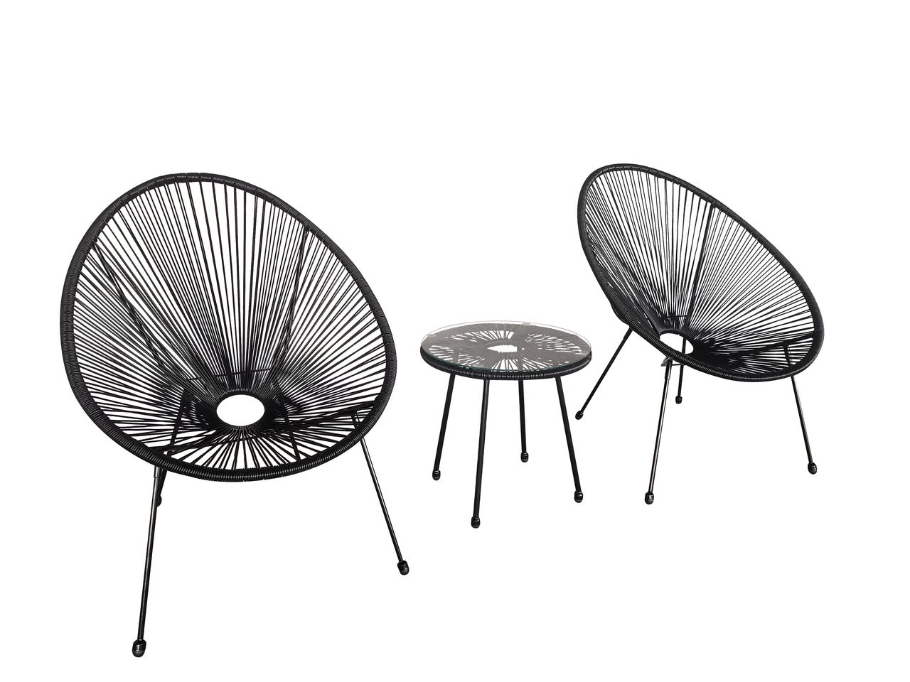 Happy Home Happy Home Bistro-Set 3 tlg. HGE53-SCH schwarz