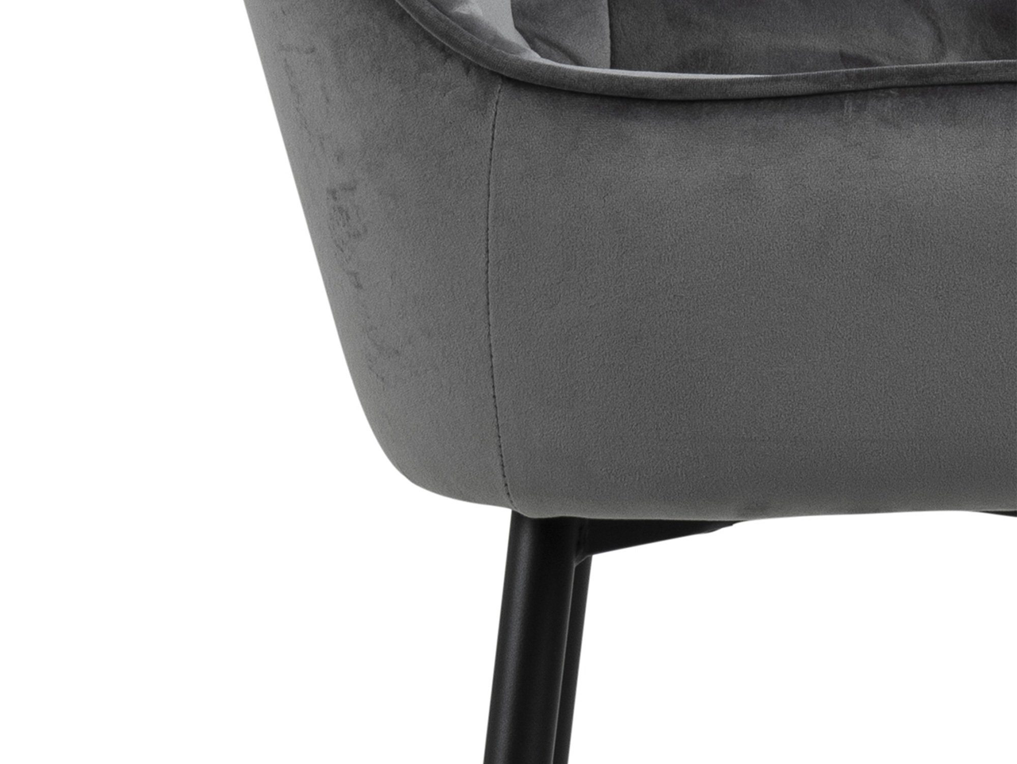 Moebel-Eins Schalenstuhl BALCO Schalenstuhl, Samtoptik, Metall schwarz, BALCO Schalenstuhl, Samtoptik, Metall schwarz
