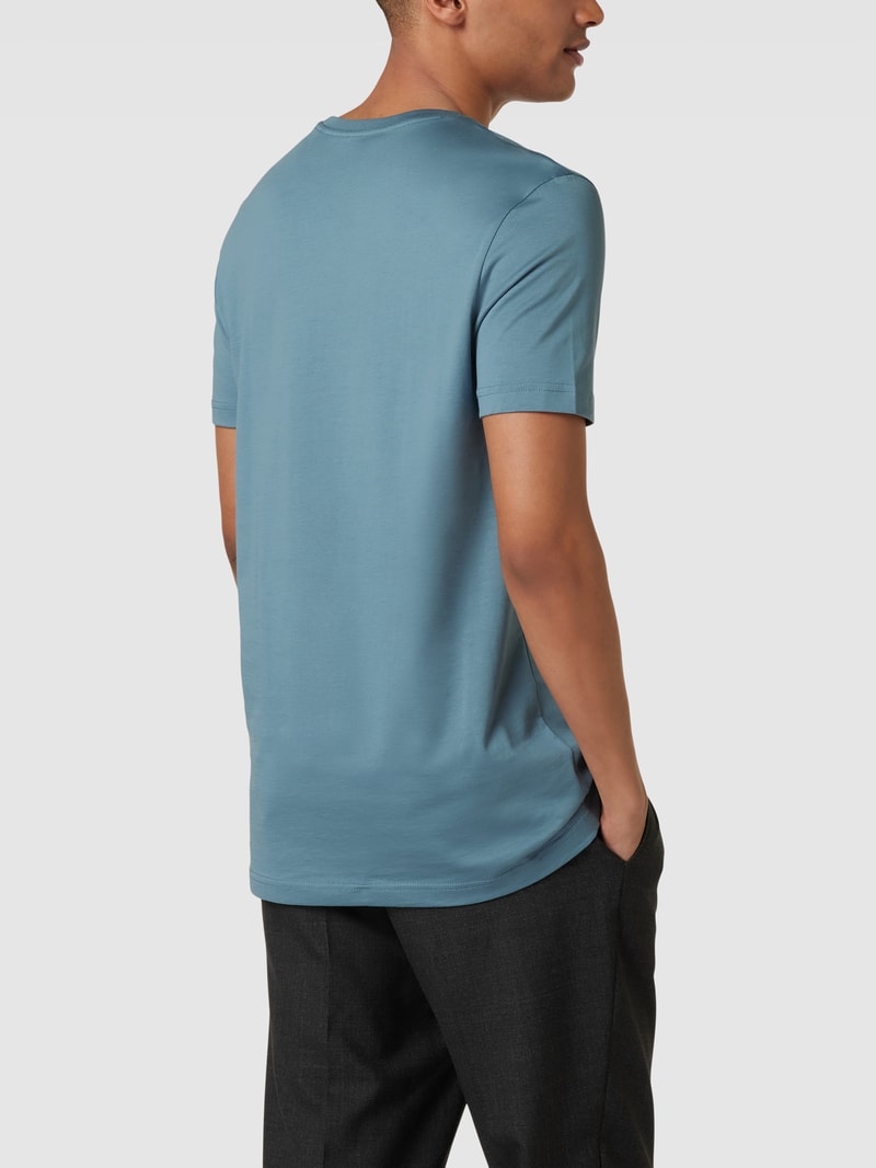 T-Shirt mit Rundhalsausschnitt in metallic türkis