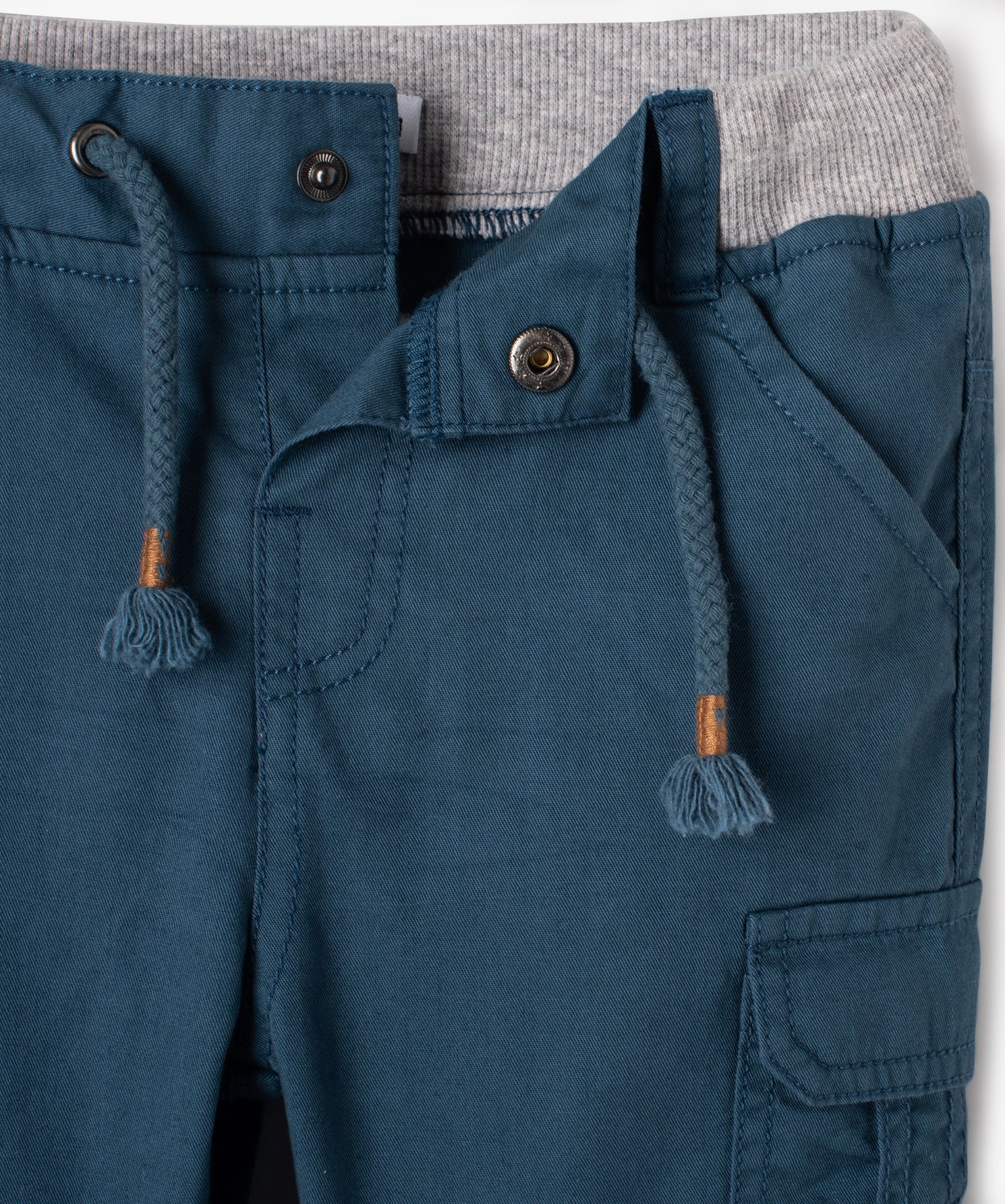 Pantalon coupe cargo doublé avec taille élastique bébé g... bleu | GEMO