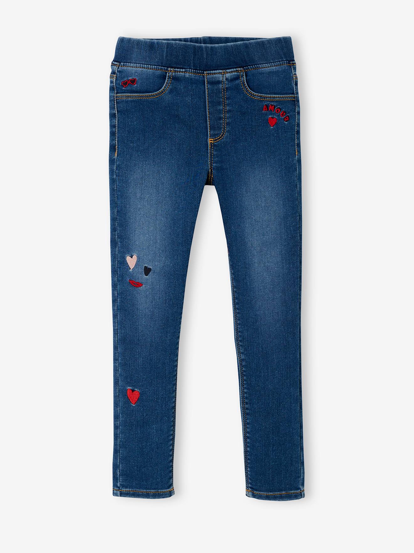 Vertbaudet Mädchen Treggings, Jeans-Optik - blue stone