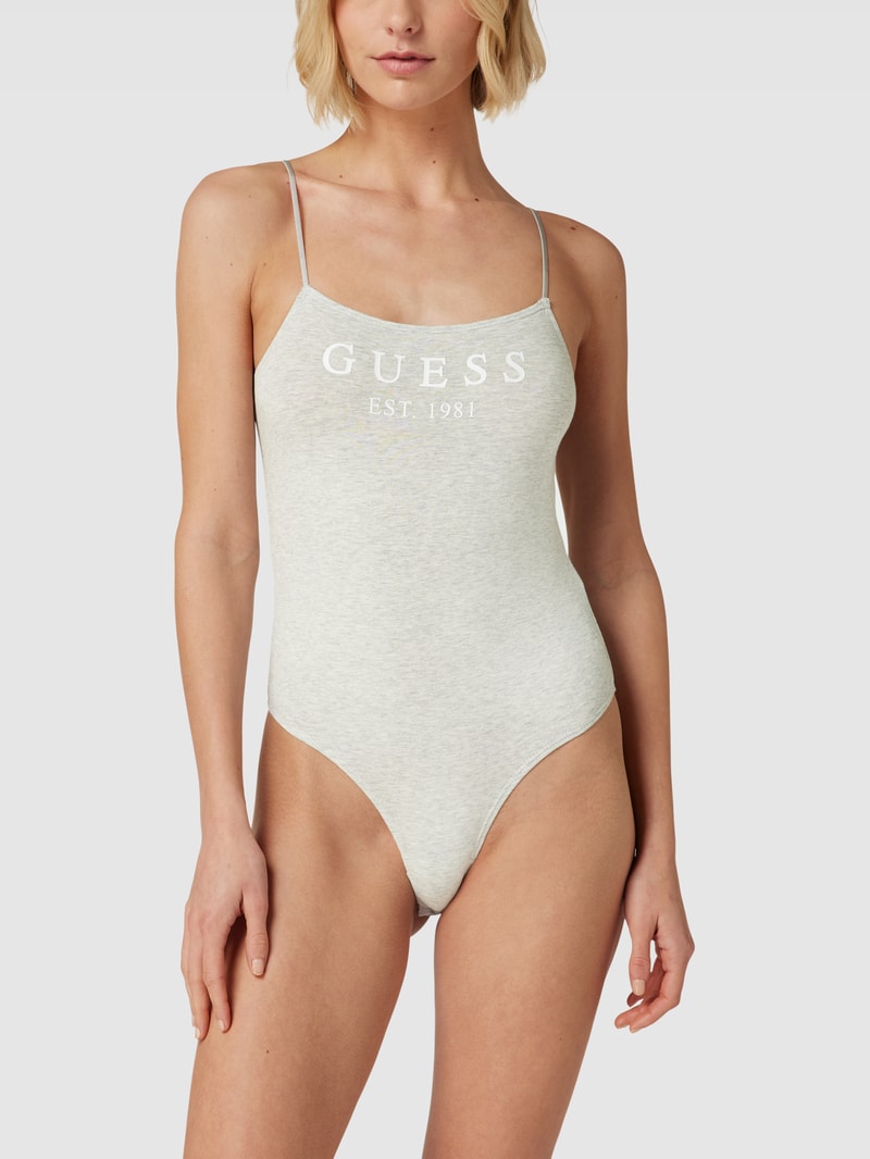 Body mit Label-Print Modell 'CARRIE' in hellgrau