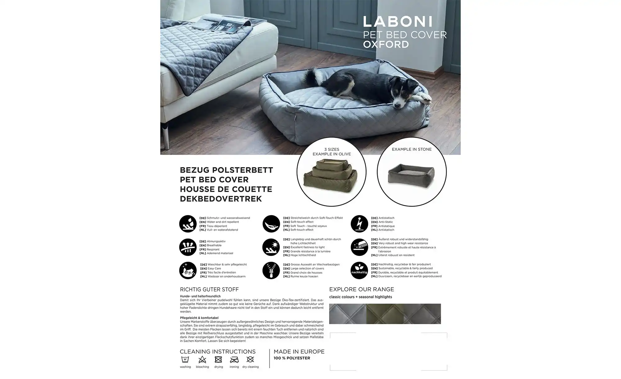 LABONI Hundebett Samt Classic