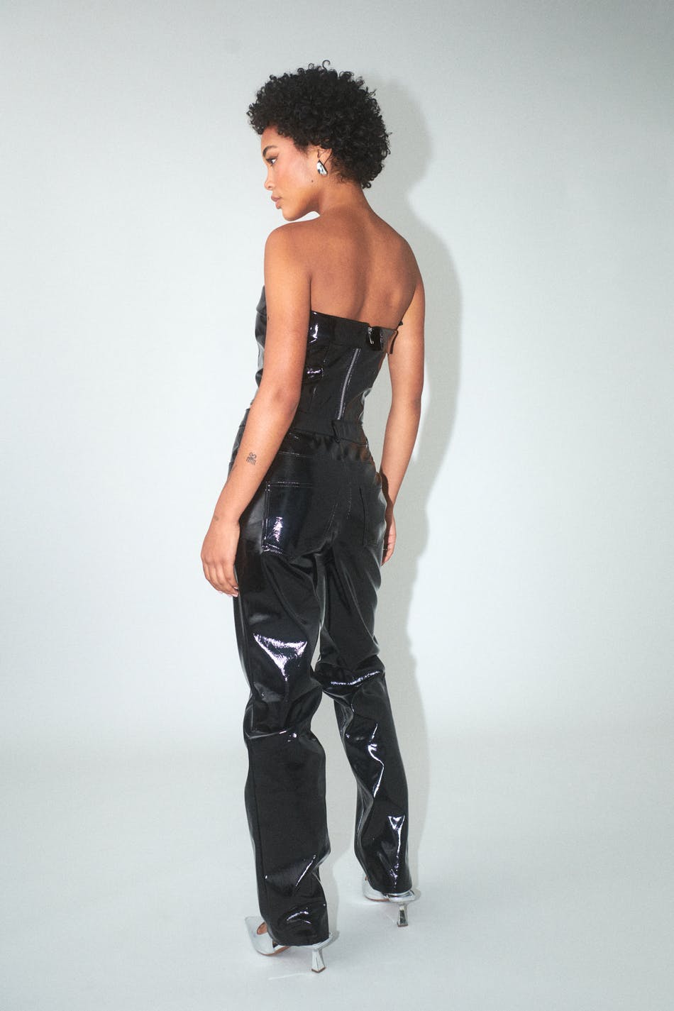Patent pu trousers