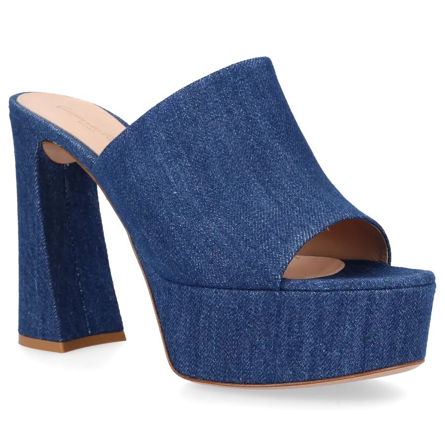 Gianvito Rossi - Pantoletten HOLLY MULE Veloursleder - blau