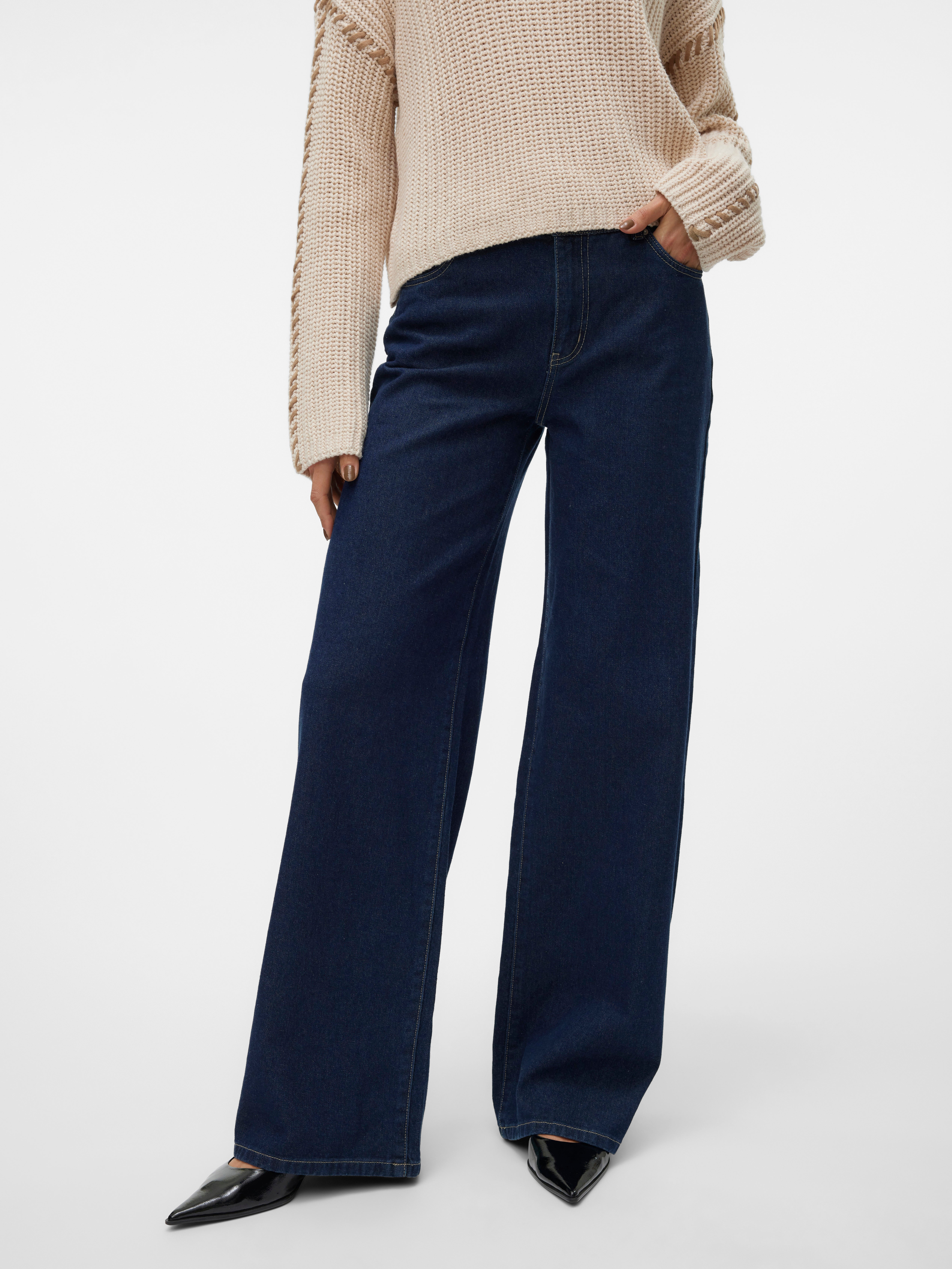 VMREMY Mittlere Taille Weit geschnitten Jeans