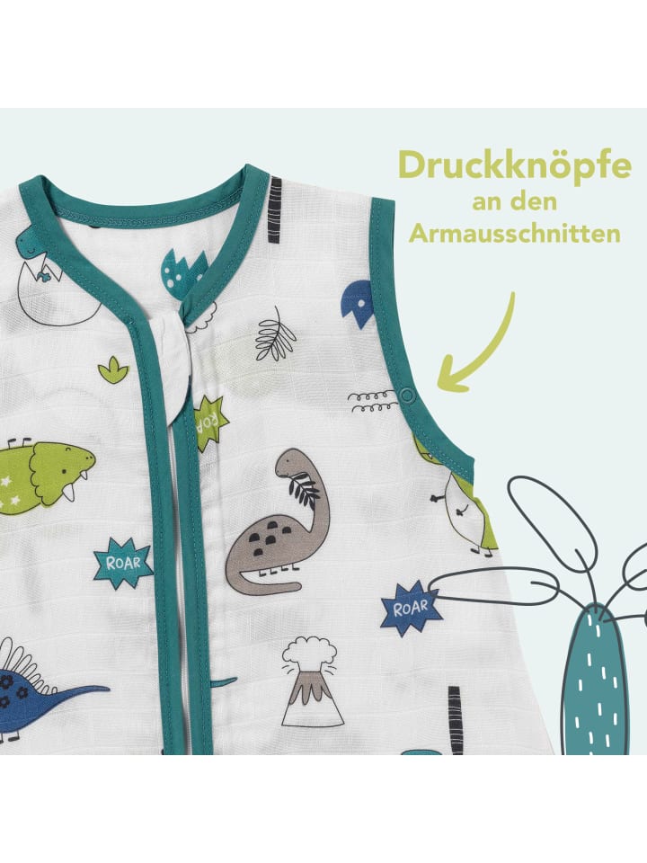 Schlummersack Musselin Schlafsack mit Füßen, 0.5 TOG in Petrol günstig kaufen