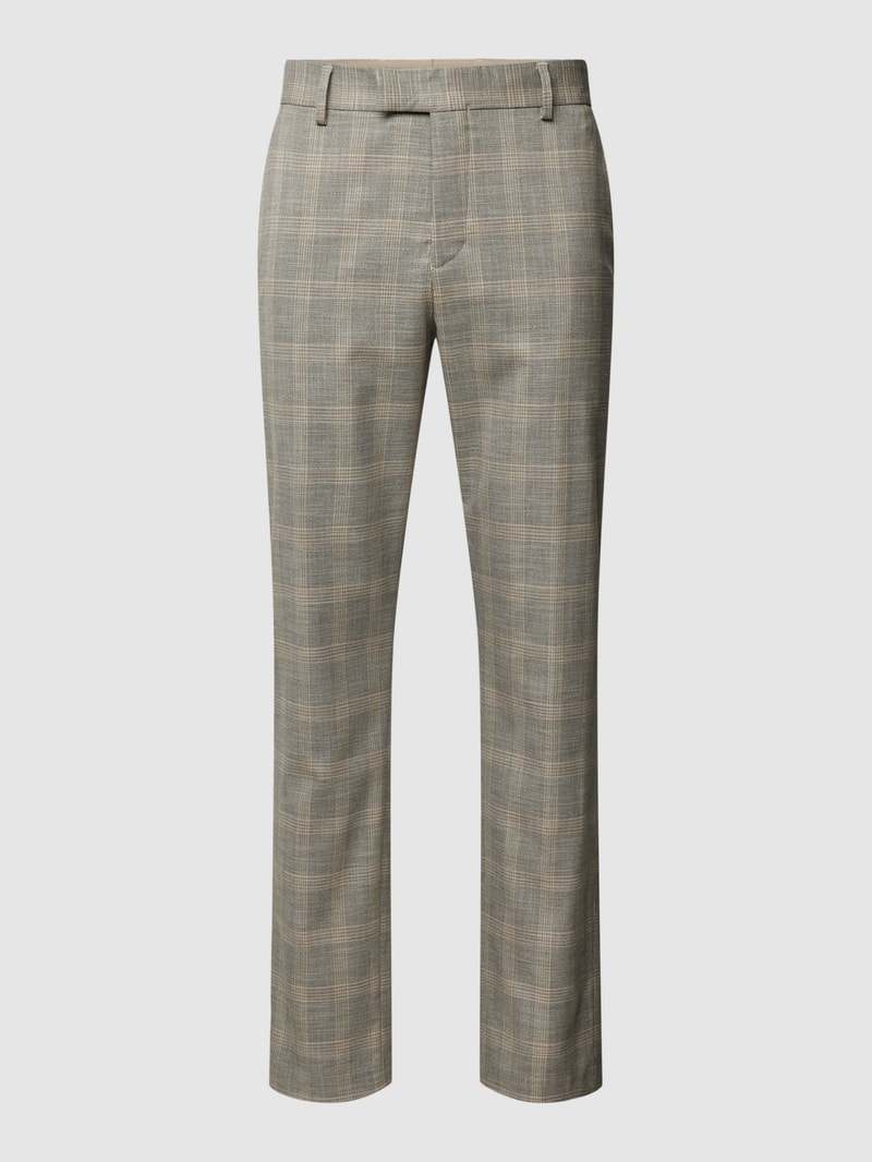 Slim Fit Anzughose mit Glencheck-Muster Modell 'NEIL' in sand