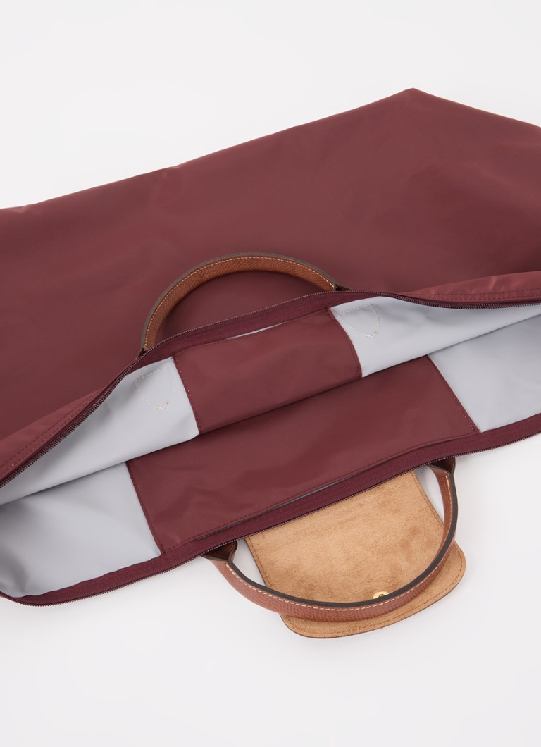 Geantă Longchamp Le Pliage Original, mărimea M, cu detalii din piele.