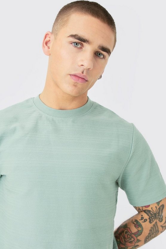 Gestreiftes Slim-Fit Jacquard T-Shirt