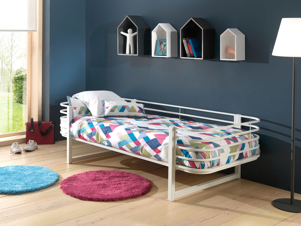 VIPACK Einzelbett Metall Oscar, 90 x 200 cm, Weiß