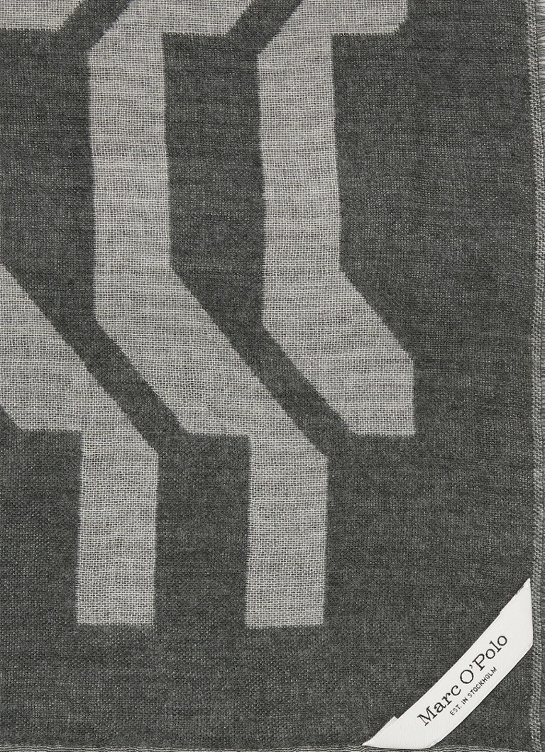 Eșarfă Marc O'Polo din amestec de lână virgină cu imprimeu grafic, 180 x 90 cm.