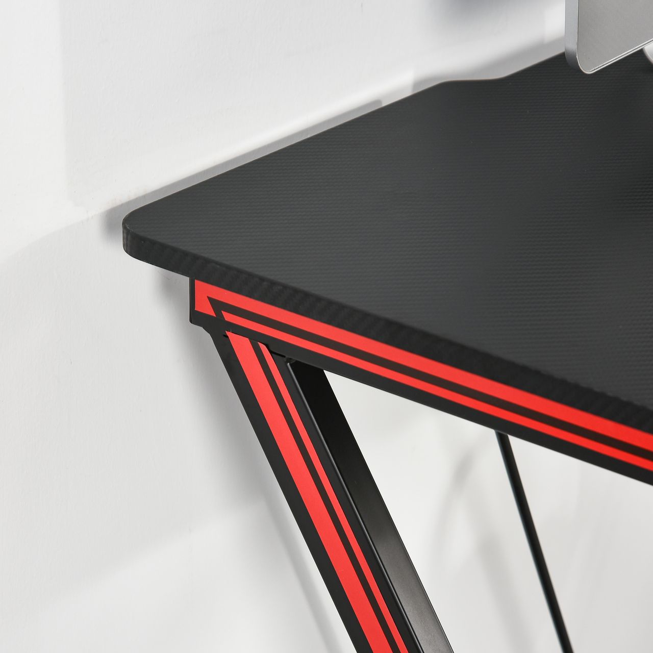 HOMCOM Gaming-Tisch Schreibtisch mit Kopfhörerhaken Getränkehalterung Computertisch Stahl   MDF Schwarz 105 x 55 x 75 cm