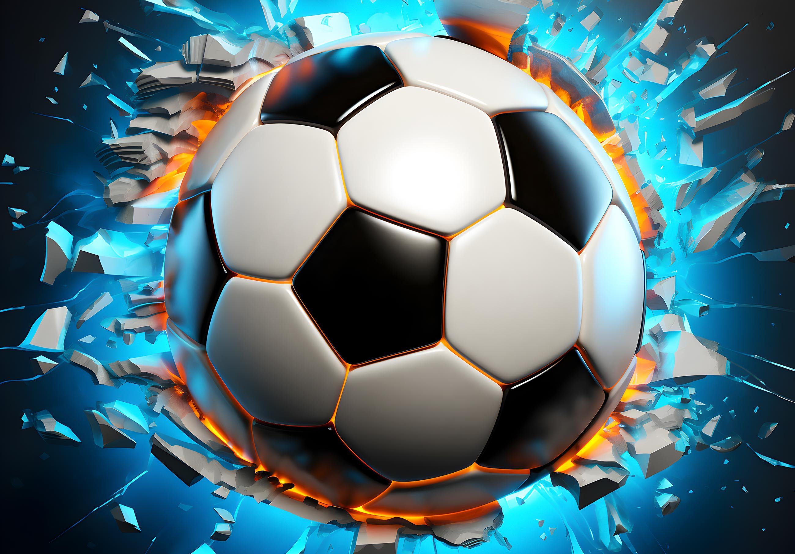 Wallarena Fototapete Kinderzimmer Jungen Fußball 3D Effekt Vlies Tapete Vliestapete, Glatt Vlies Struktur Vinyl, Kinder, Jugend, Tapete inklusive Kleister Vliestapete Motivtapete