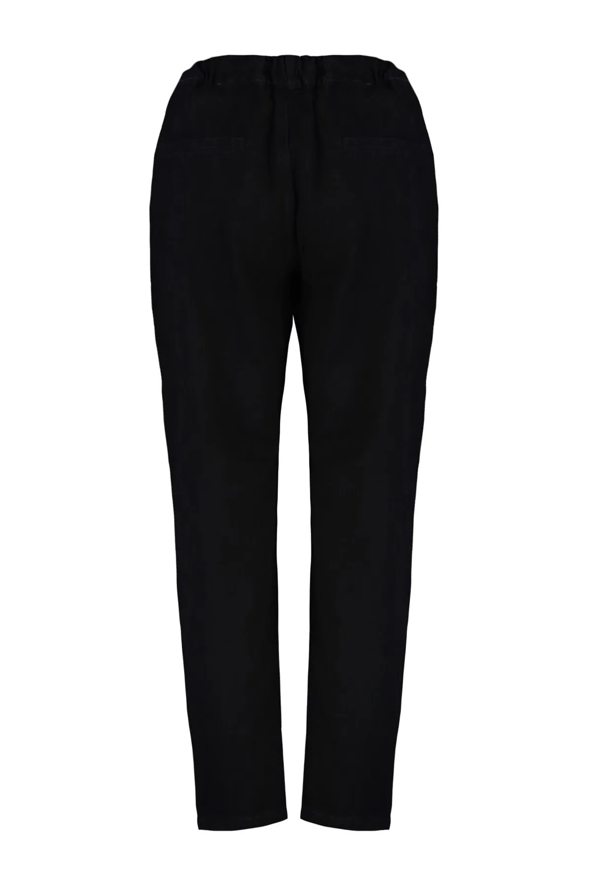 Trendyol Collection  Schwarze Mom-Jeans mit hohem Bund und elastischem Bund TWOSS21JE0655