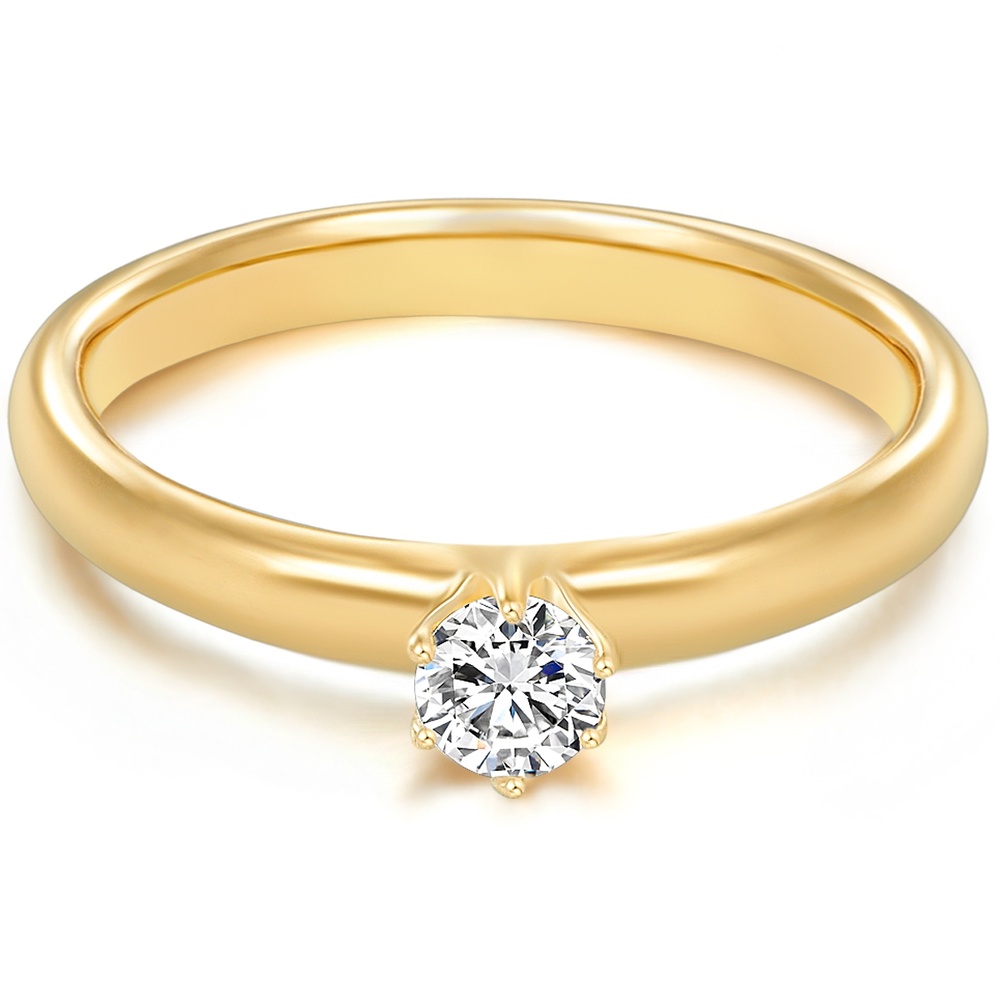 Trilani Bague en argent Argent sterling Oxyde de zirconium (CZ) en Or jaune Bague