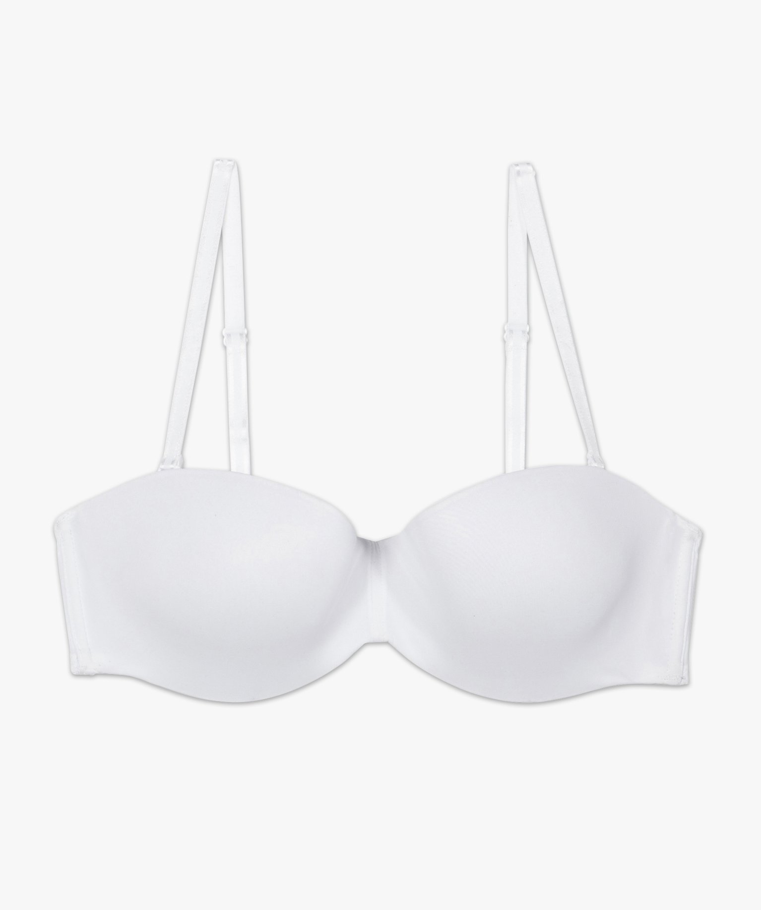 Soutien-gorge bandeau en microfibre avec bretelles muti-pos... blanc | GEMO