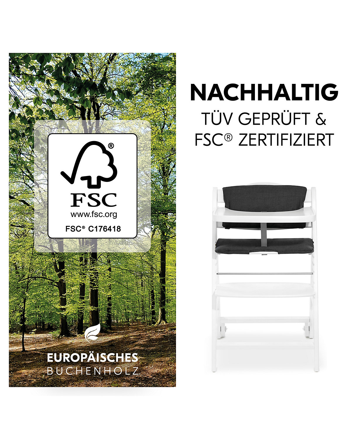 Hochstuhl Beta+ inkl. Sitzverkleinerer, White