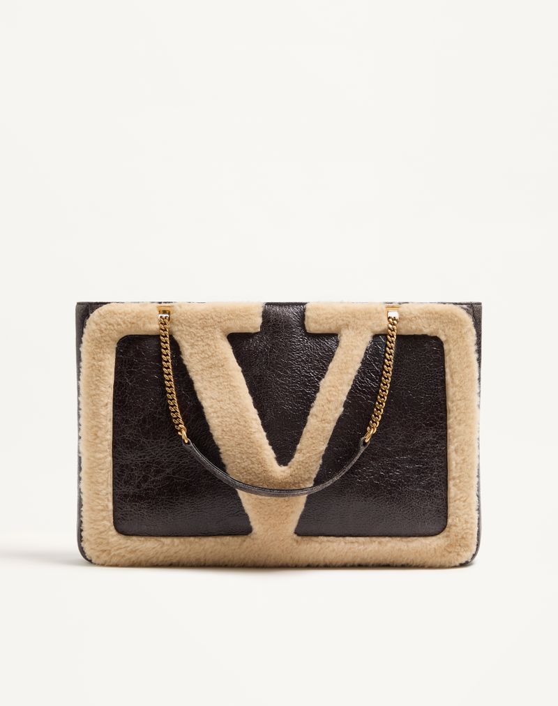 Valentino Garavani Viva Superstar Bolsa média de pele de carneiro