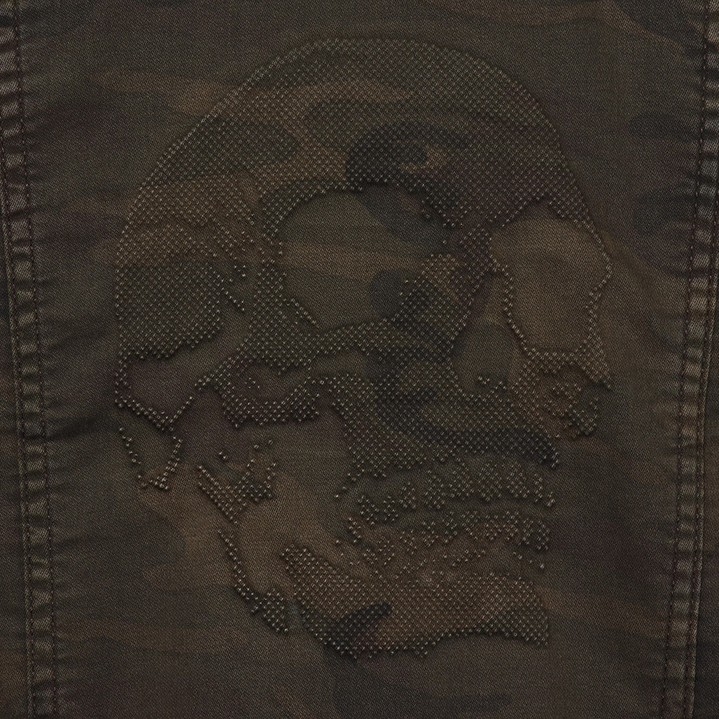 SAZER  Veste en jean kaki camouflage Garçon