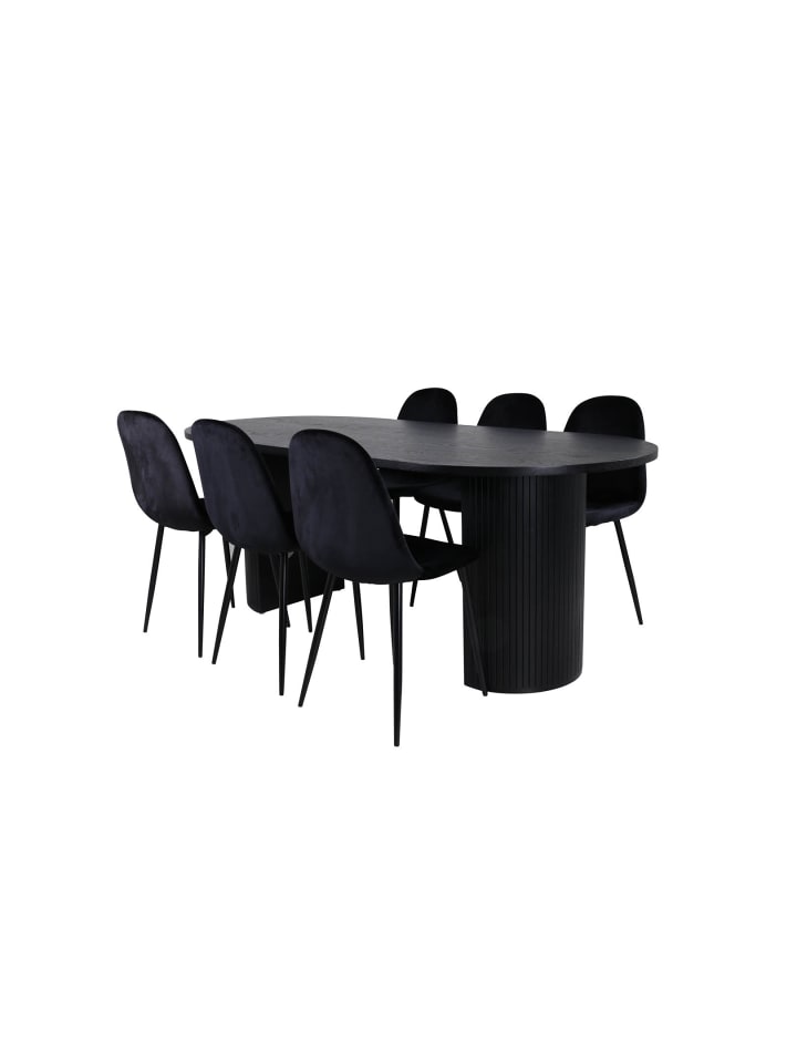ebuy24 Essgruppe Bianca 65 (7-teilig) Schwarz 90 x 200 cm günstig kaufen onesize